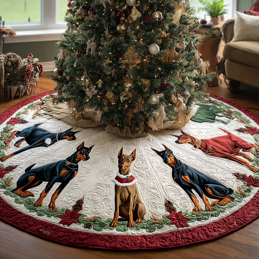 Winter Guardian Christmas Quilted Tree Skirt-Myprintsy