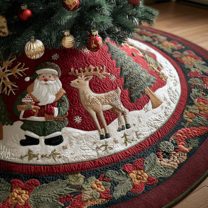 Winter Hearth Glow Christmas Quilted Tree Skirt-Myprintsy