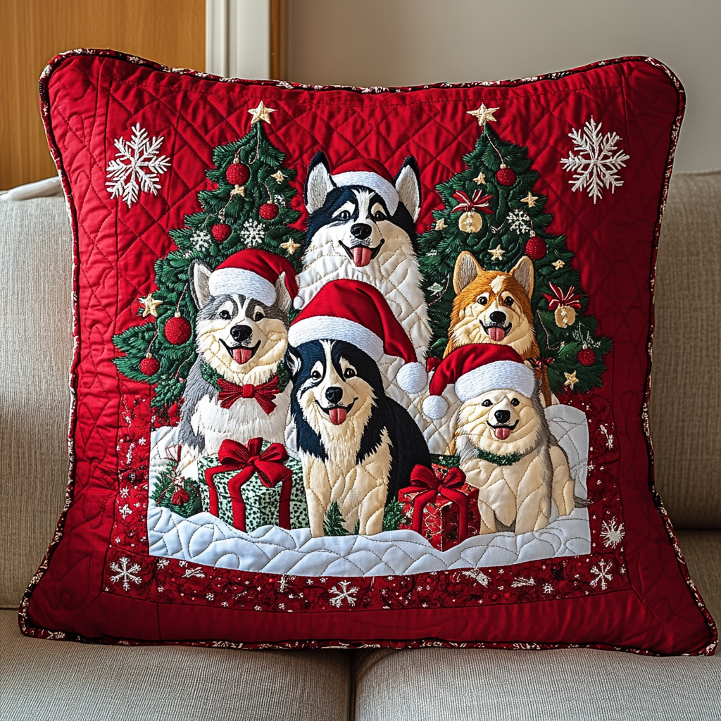Winter Husky Quilted Pillow Case VTQ-Myprintsy