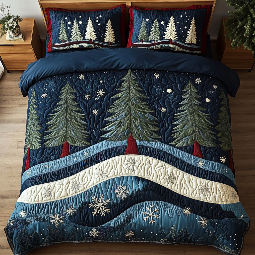 Winter Light -Piece Quilted Bedding Set VTQ-Myprintsy