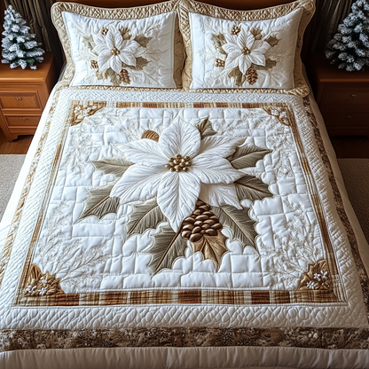 Winter Magic Blossoms -Piece Quilted Bedding Set VTQ-Myprintsy