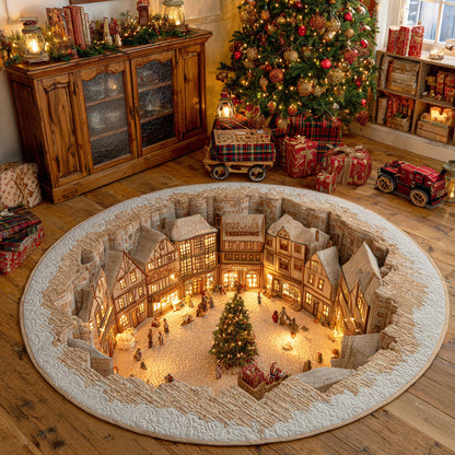 Winter Moon Shine Quilted Round Mat VTQ-Myprintsy