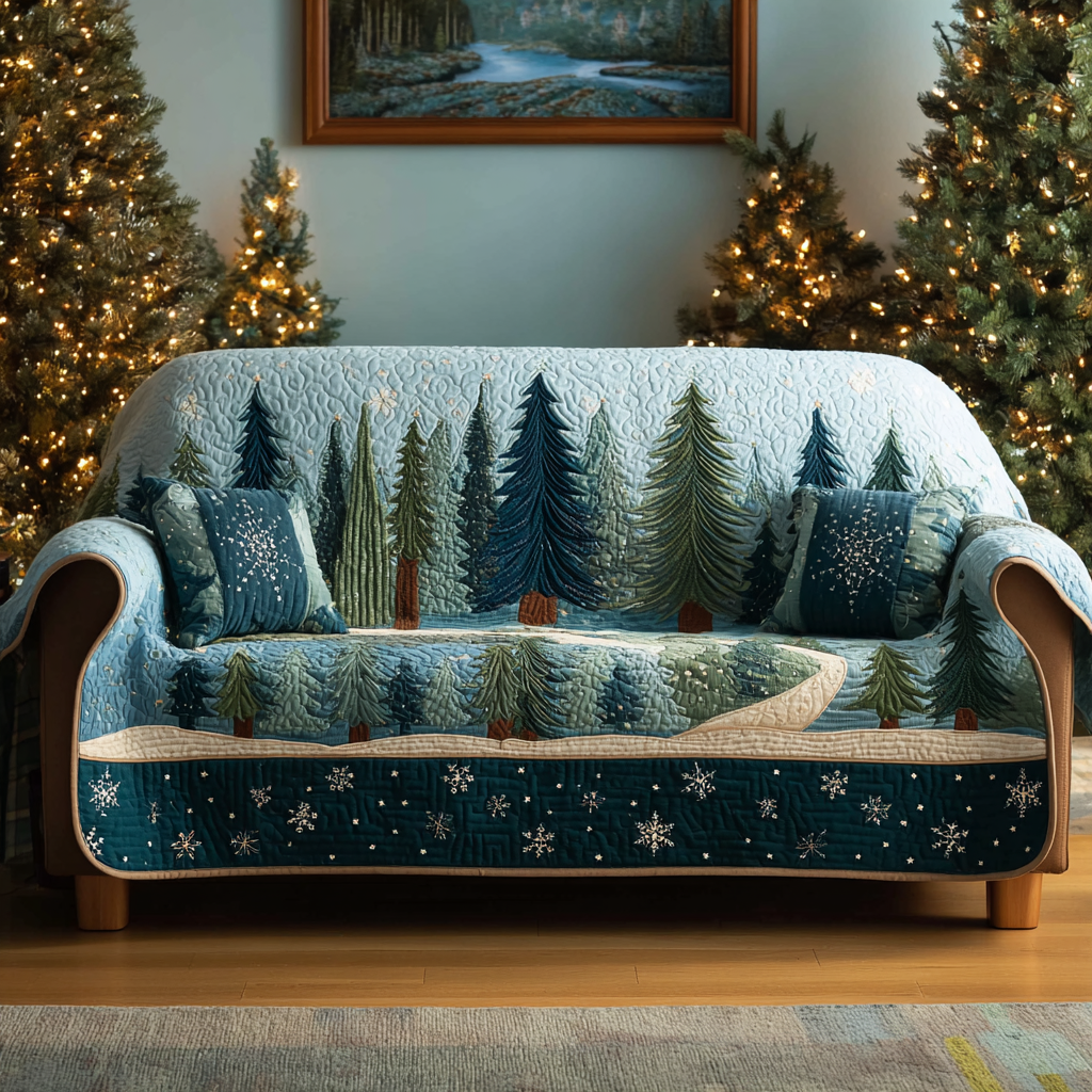 Winter Path Quilted Sofa Cover VTQ-Myprintsy