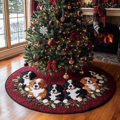 Winter Paws Quilted Christmas Tree Skirt-Myprintsy