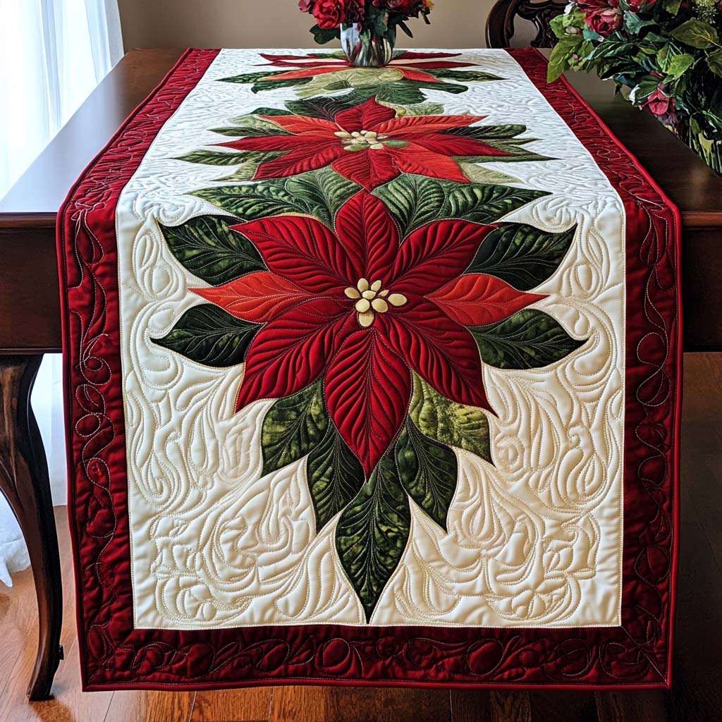 Winter Petals Quilted Table Runner VTQ-Myprintsy