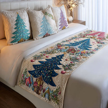 Winter Pine Charm Quilted Bed Runner VTQ-Myprintsy