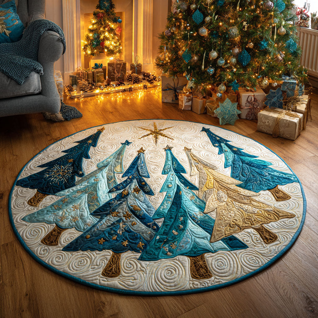 Winter Pines Quilted Round Mat VTQ-Myprintsy