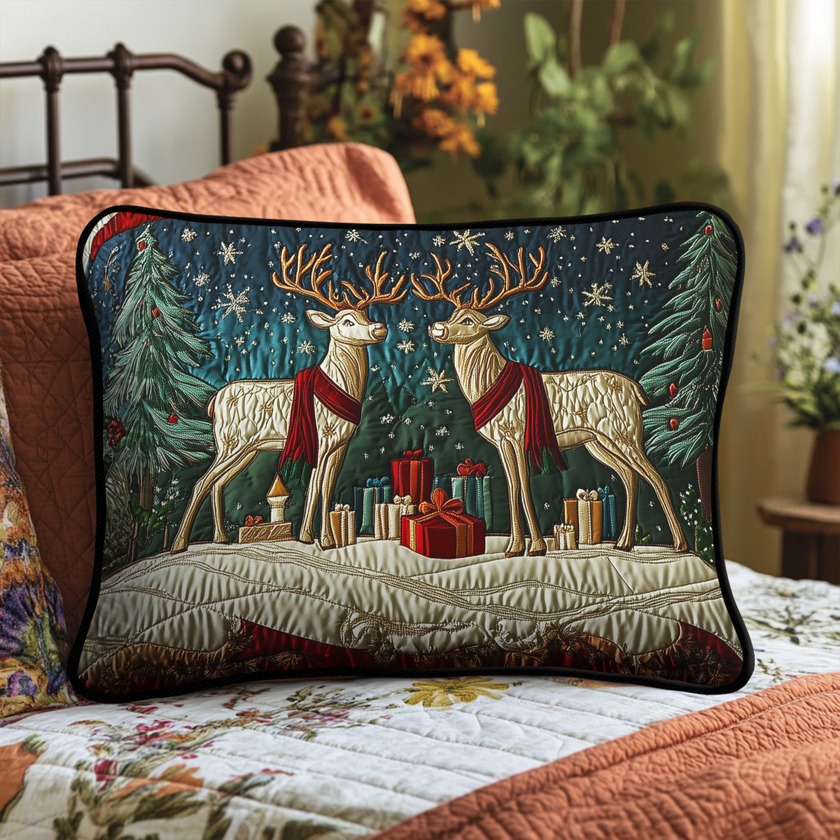 Winter Prance Quilted Bedding Pillow Case VTQ-Myprintsy