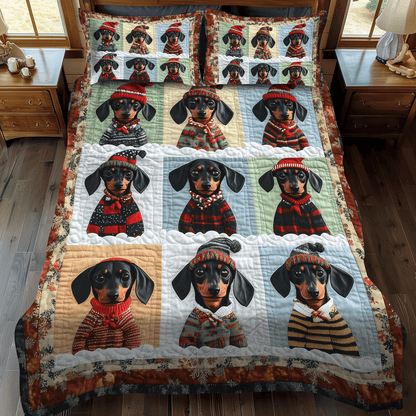 Winter Pups -Piece Quilted Bedding Set VTQ-Myprintsy