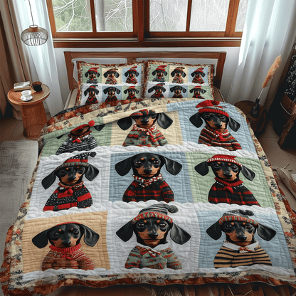 Winter Pups -Piece Quilted Bedding Set VTQ-Myprintsy
