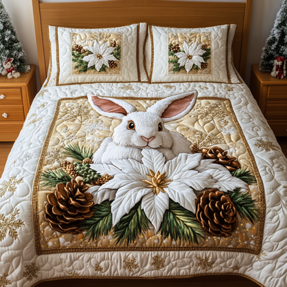Winter Rabbit Charm -Piece Quilted Bedding Set VTQ-Myprintsy