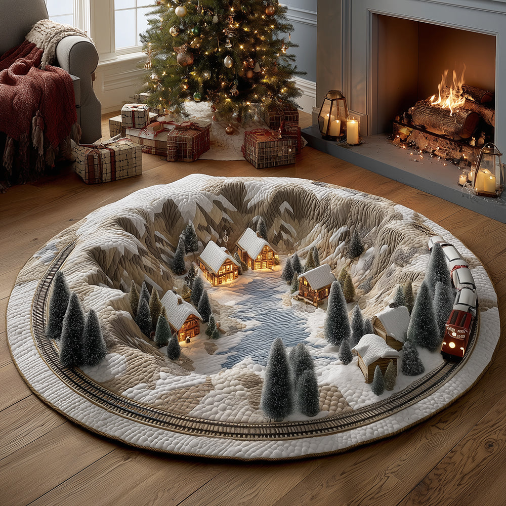Winter Ride Quilted Round Mat VTQ-Myprintsy