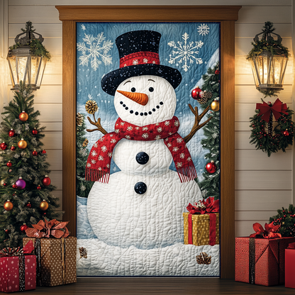 Winter Snowman Quilted Door Cover VTQ-Myprintsy