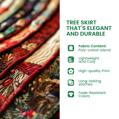 Winter Solstice Swirl Quilted Christmas Tree Skirt-Myprintsy