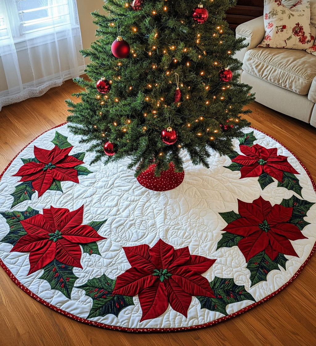 Winter Solstice Swirl Quilted Christmas Tree Skirt-Myprintsy