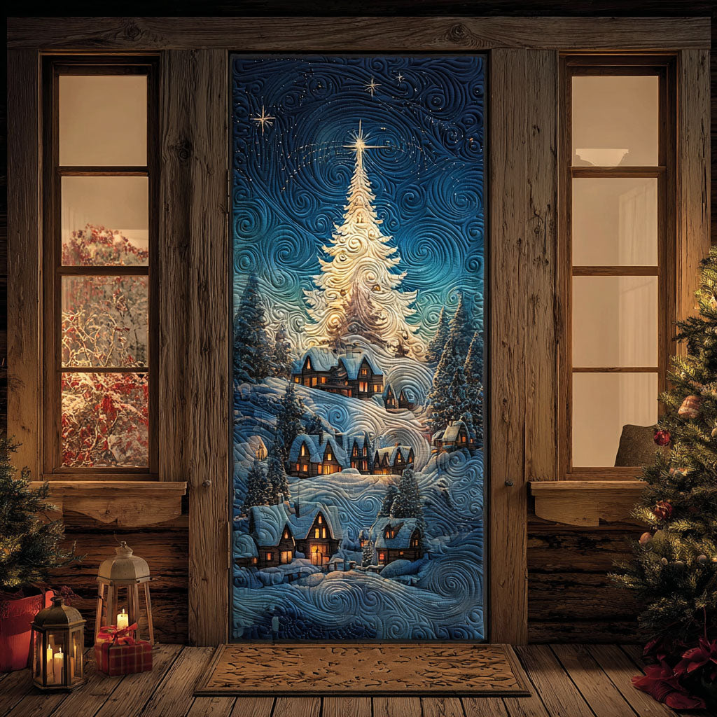 Winter Spiral Tree Quilted Door Cover VTQ-Myprintsy