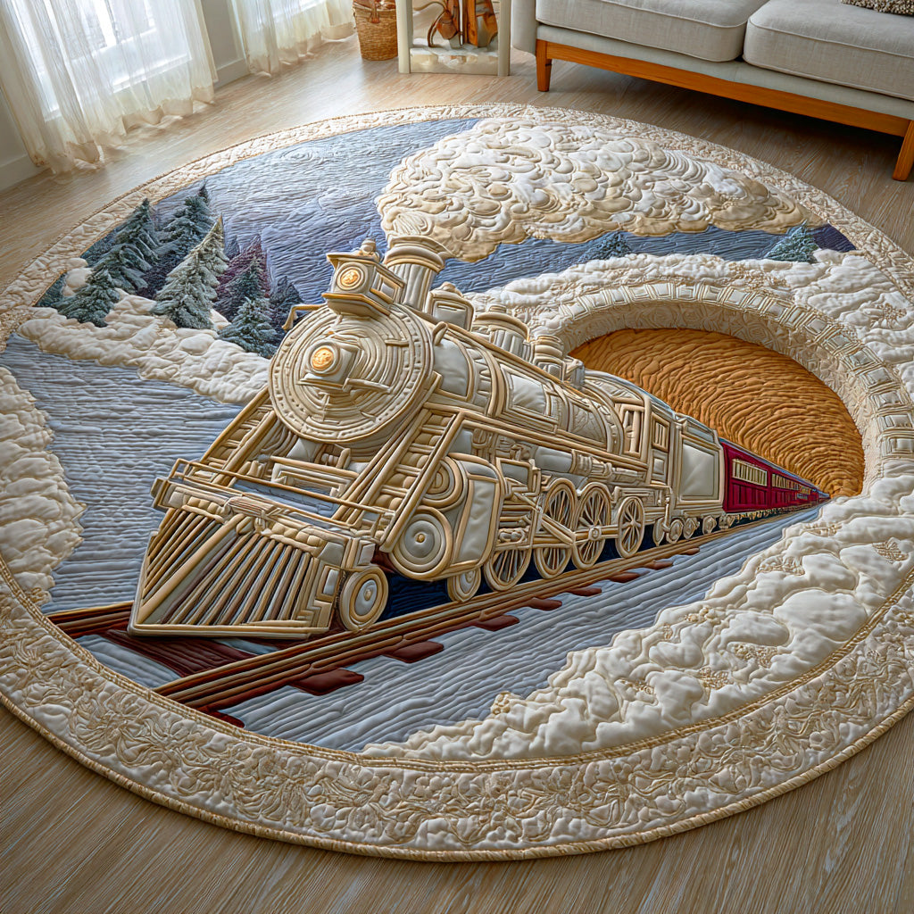Winter Steam Ride Quilted Round Mat VTQ-Myprintsy