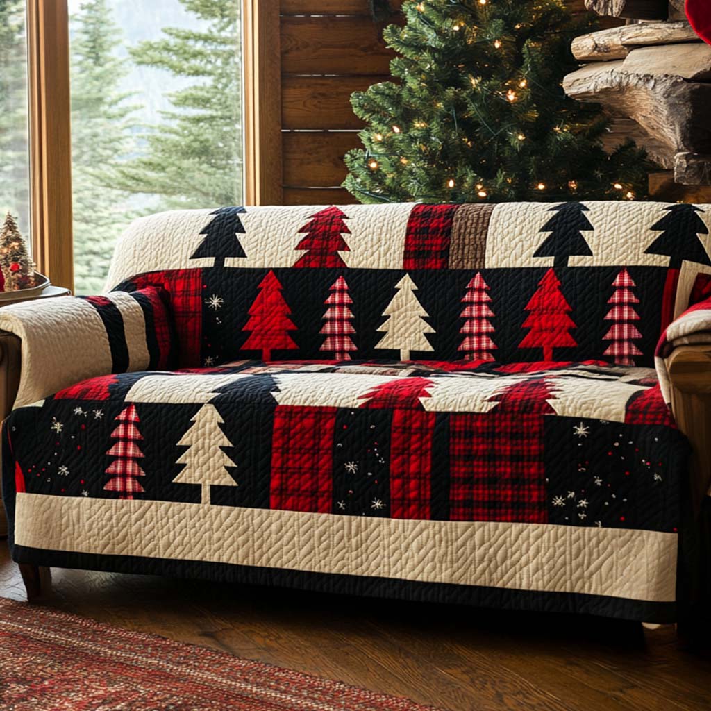 Winter Tinsel Quilted Sofa Cover VTQ-Myprintsy