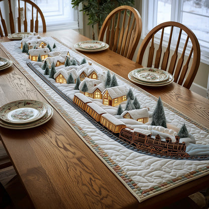 Winter Train Quilted Table Runner VTQ-Myprintsy