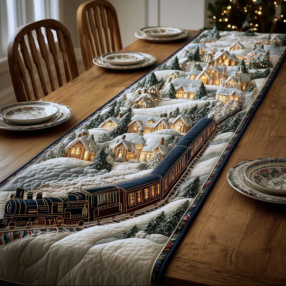 Winter Train Quilted Table Runner VTQ-Myprintsy