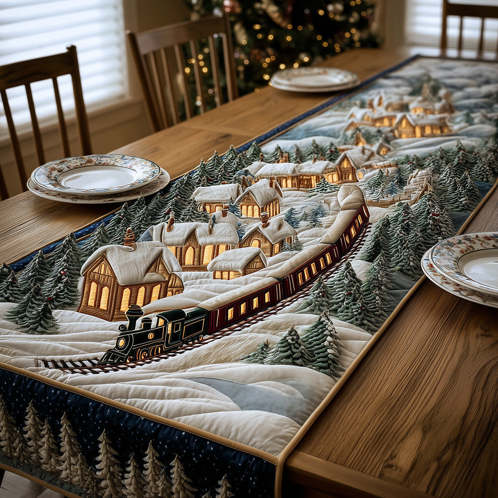 Winter Train Quilted Table Runner VTQ-Myprintsy