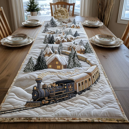 Winter Train Quilted Table Runner VTQ-Myprintsy
