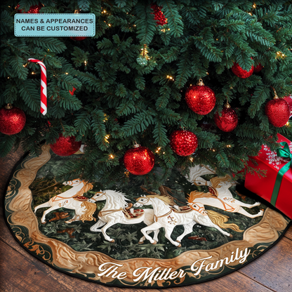 Winter Trot Personalized Custom Quilted Tree Skirt VTQ-Myprintsy