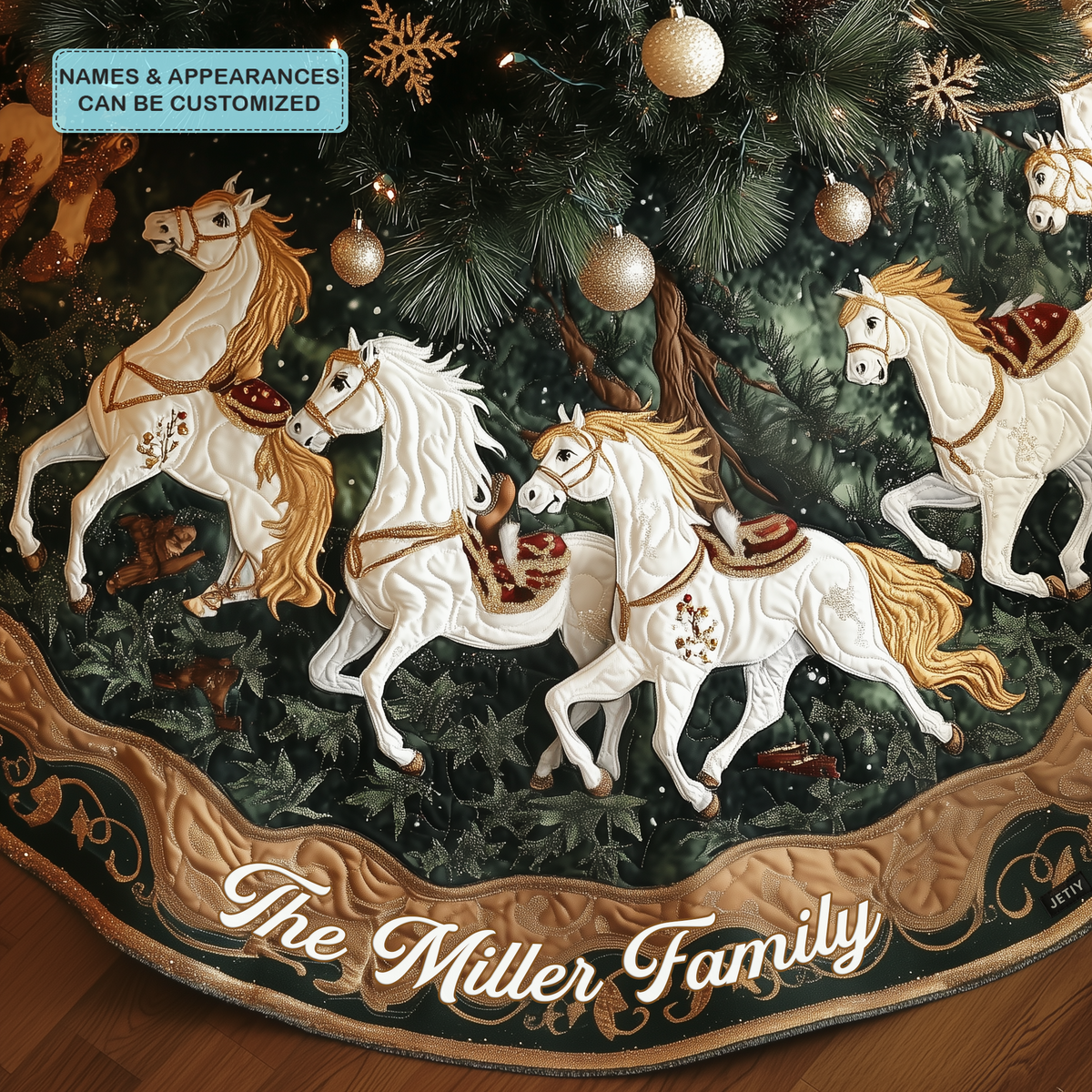 Winter Trot Personalized Custom Quilted Tree Skirt VTQ-Myprintsy