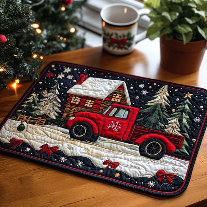Winter Truck Delight Quilted Placemat VTQ-Myprintsy