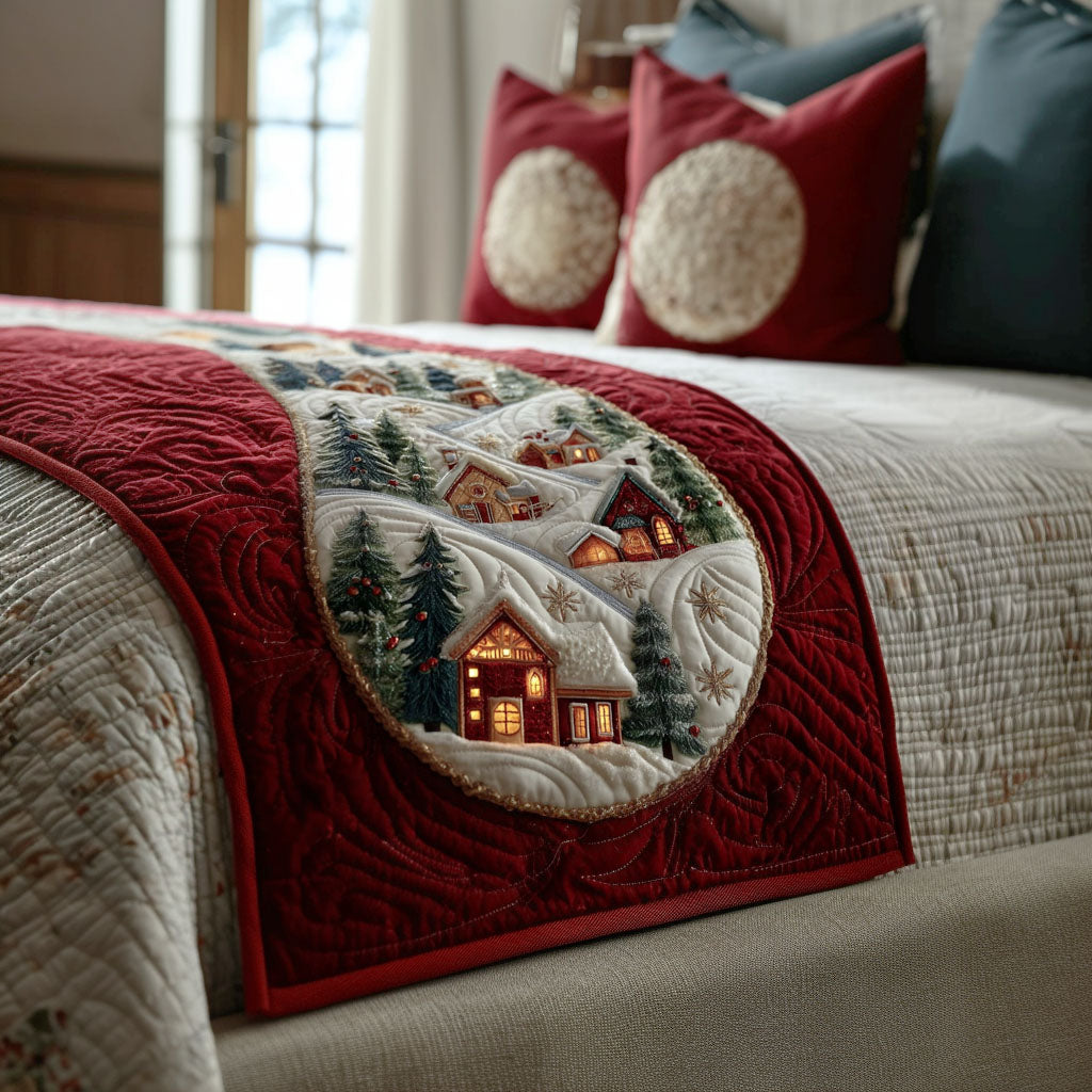 Winter Village Magic Quilted Bed Runner VTQ-Myprintsy
