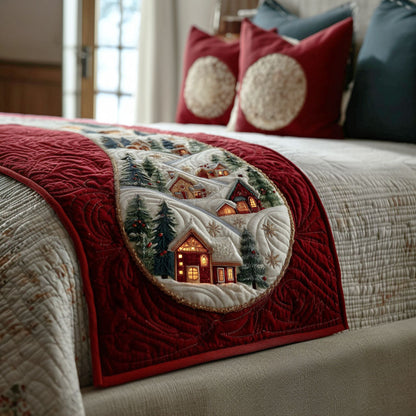 Winter Village Magic Quilted Bed Runner VTQ-Myprintsy