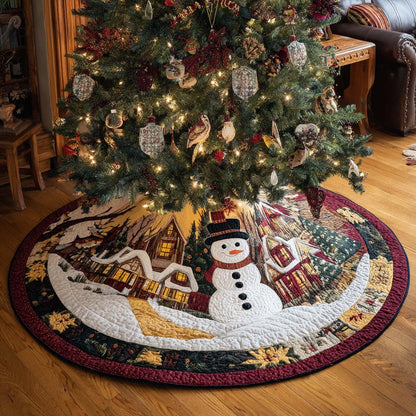 Winter Village Snowman Quilted Tree Skirt-Myprintsy