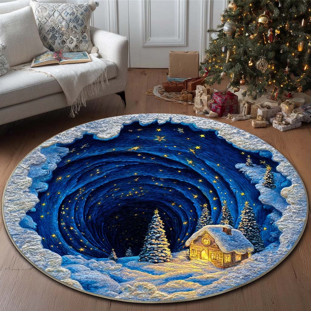 Winter Vortex Quilted Round Mat VTQ-Myprintsy