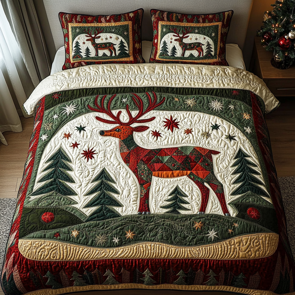 Winter Whimsy -Piece Quilted Bedding Set VH VTQ-Myprintsy