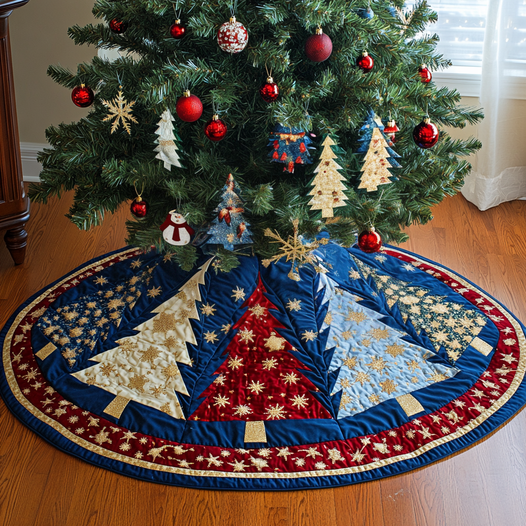 Winter Whimsy Quilted Christmas Tree Skirt VTQ-Myprintsy