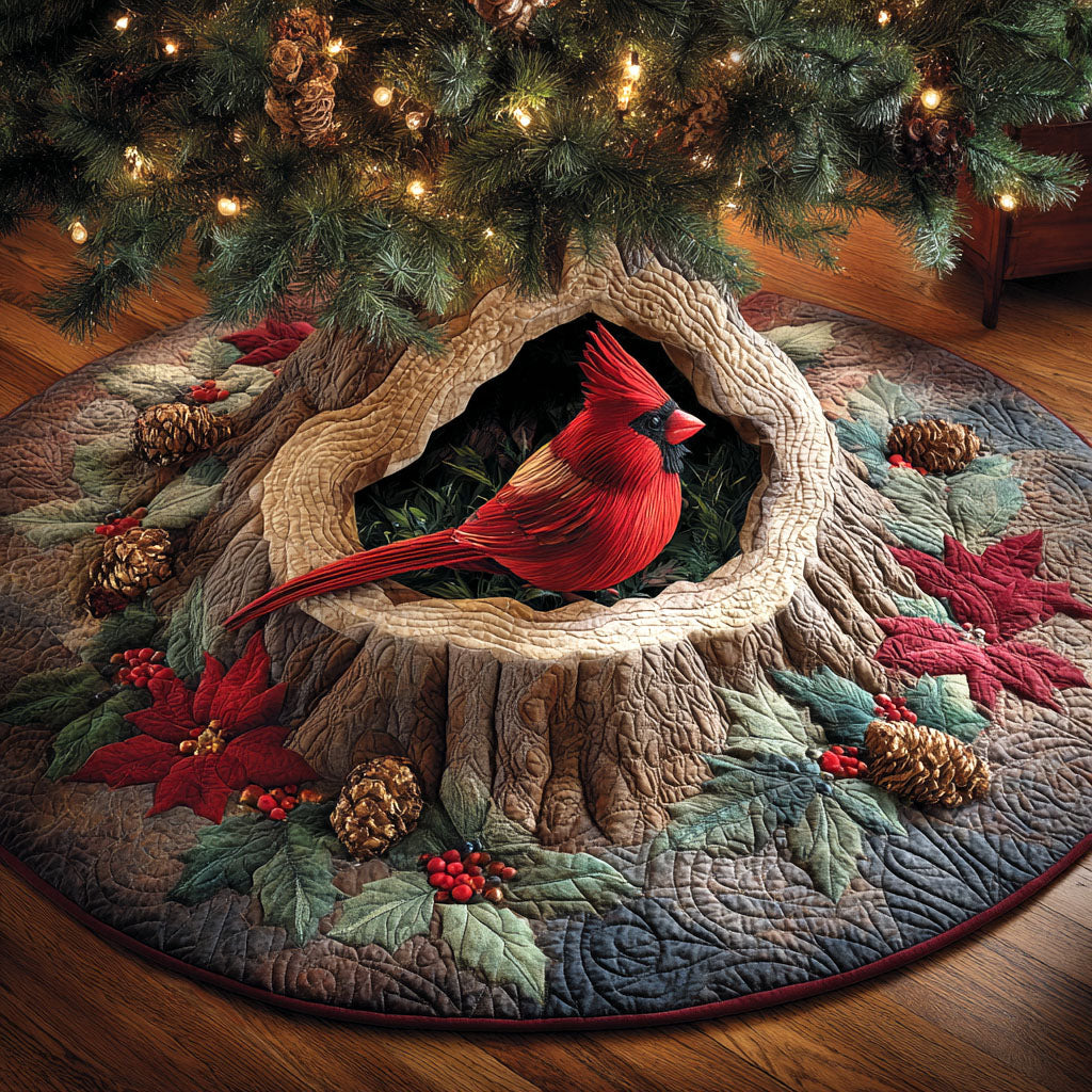 Winter Whisper Christmas Quilted Tree Skirt-Myprintsy