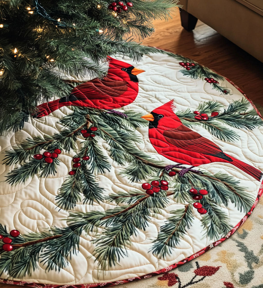 Winter Whisper Quilted Christmas Tree Skirt-Myprintsy