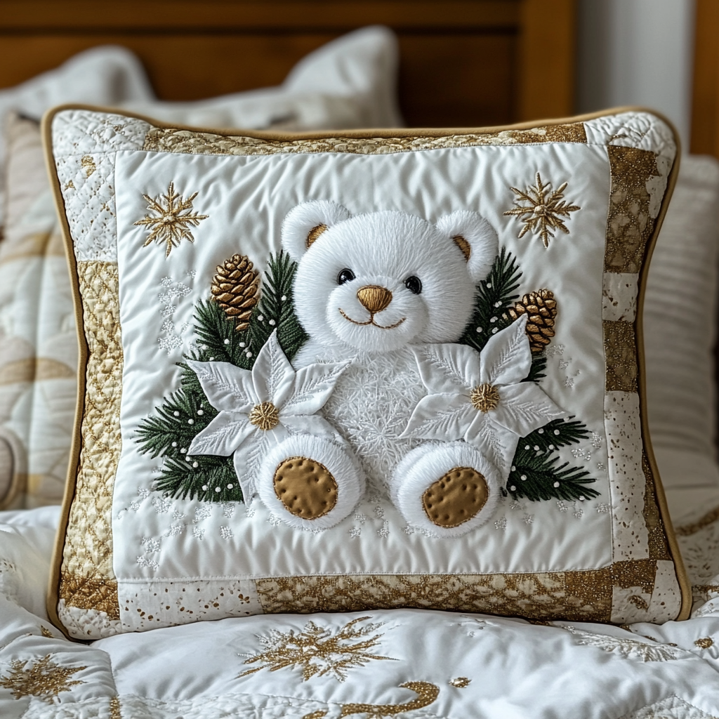 Winter White Quilted Bedding Pillow Case VTQ-Myprintsy