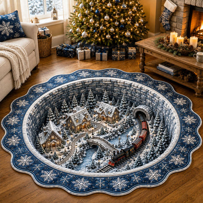 Winter Wonderland Custom Shape Area Rug VTQ-Myprintsy
