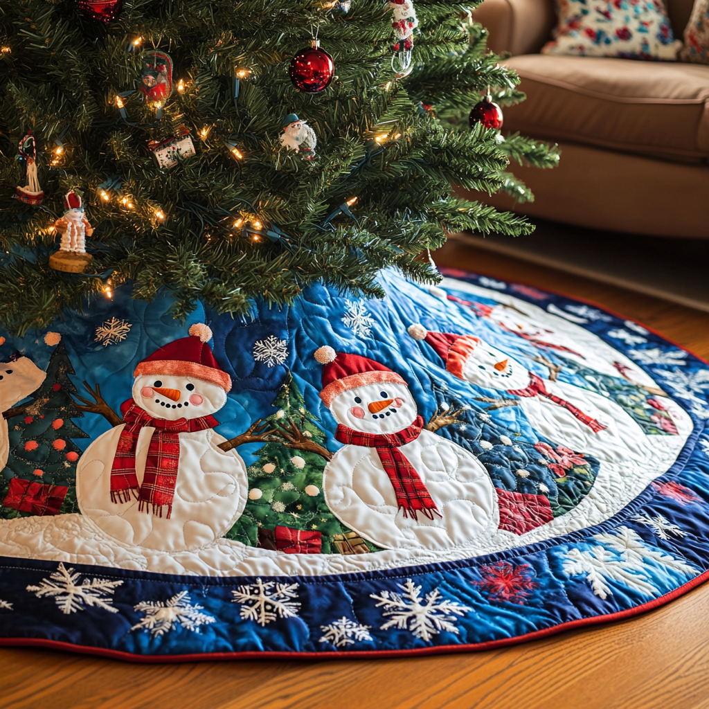 Winter Wonderland Quilted Christmas Tree Skirt-Myprintsy