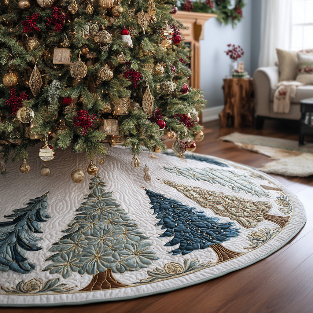 Winter Woods Quilted Christmas Tree Skirt VTQ-Myprintsy