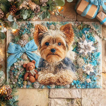 Winter Yorkie Doormat VTQ-Myprintsy