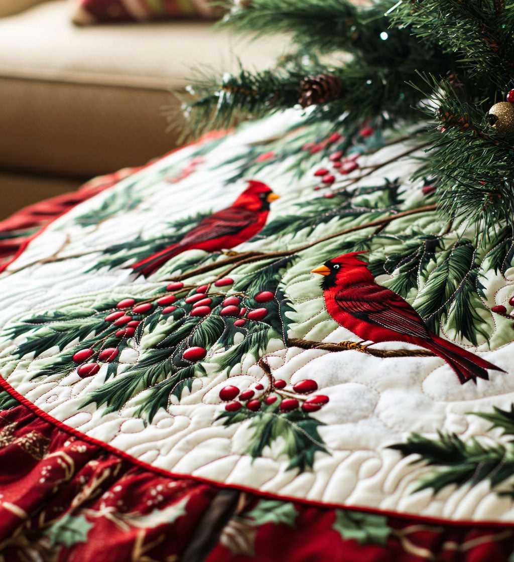 Winterberry Wrap Quilted Christmas Tree Skirt VTQ-Myprintsy