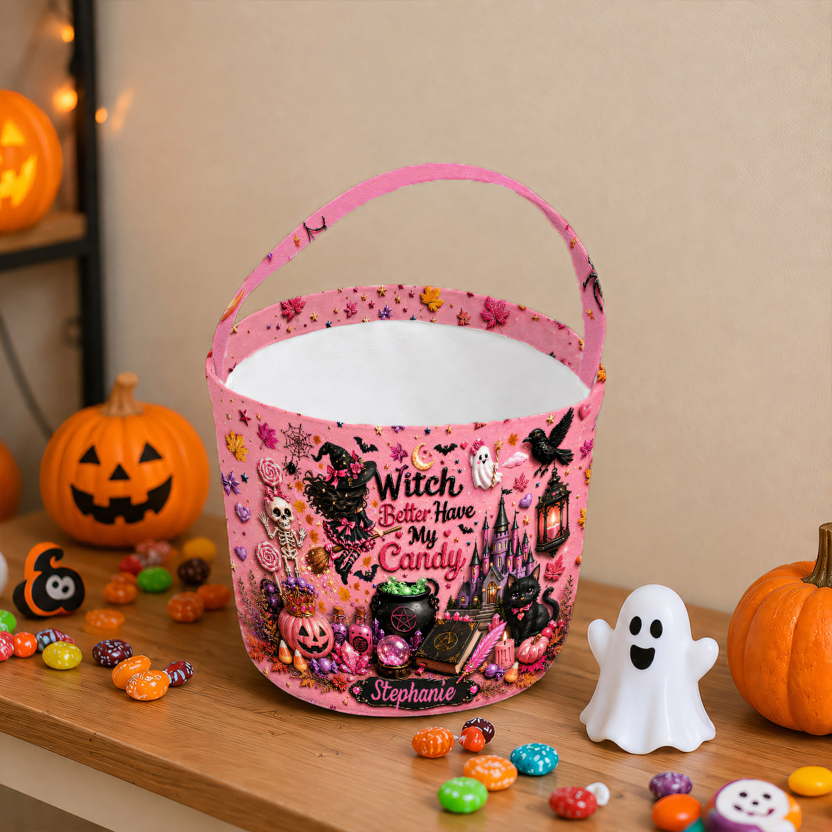 Witch Better Have My Candy - Personalized Pink Halloween Candy Bag - Gift For Halloween-Myprintsy