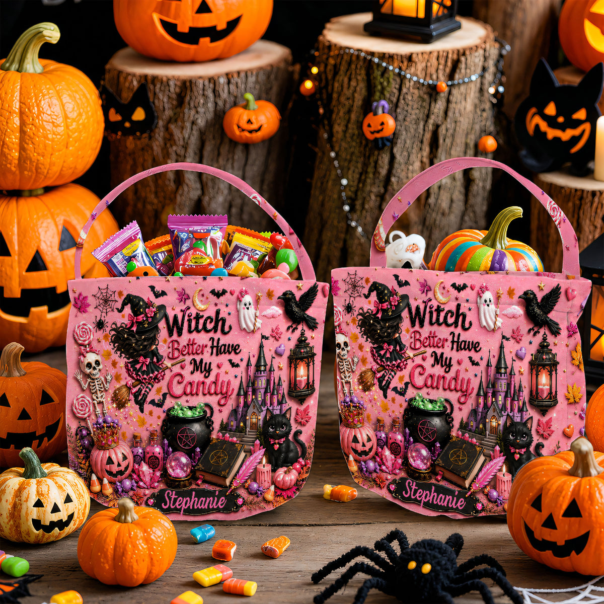 Witch Better Have My Candy - Personalized Pink Halloween Candy Bag - Gift For Halloween-Myprintsy