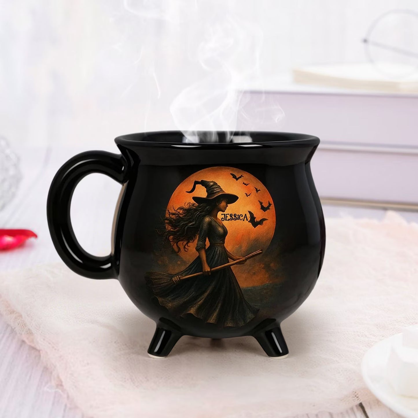 Halloween Witch - Personalized Cauldron Coffee Mug