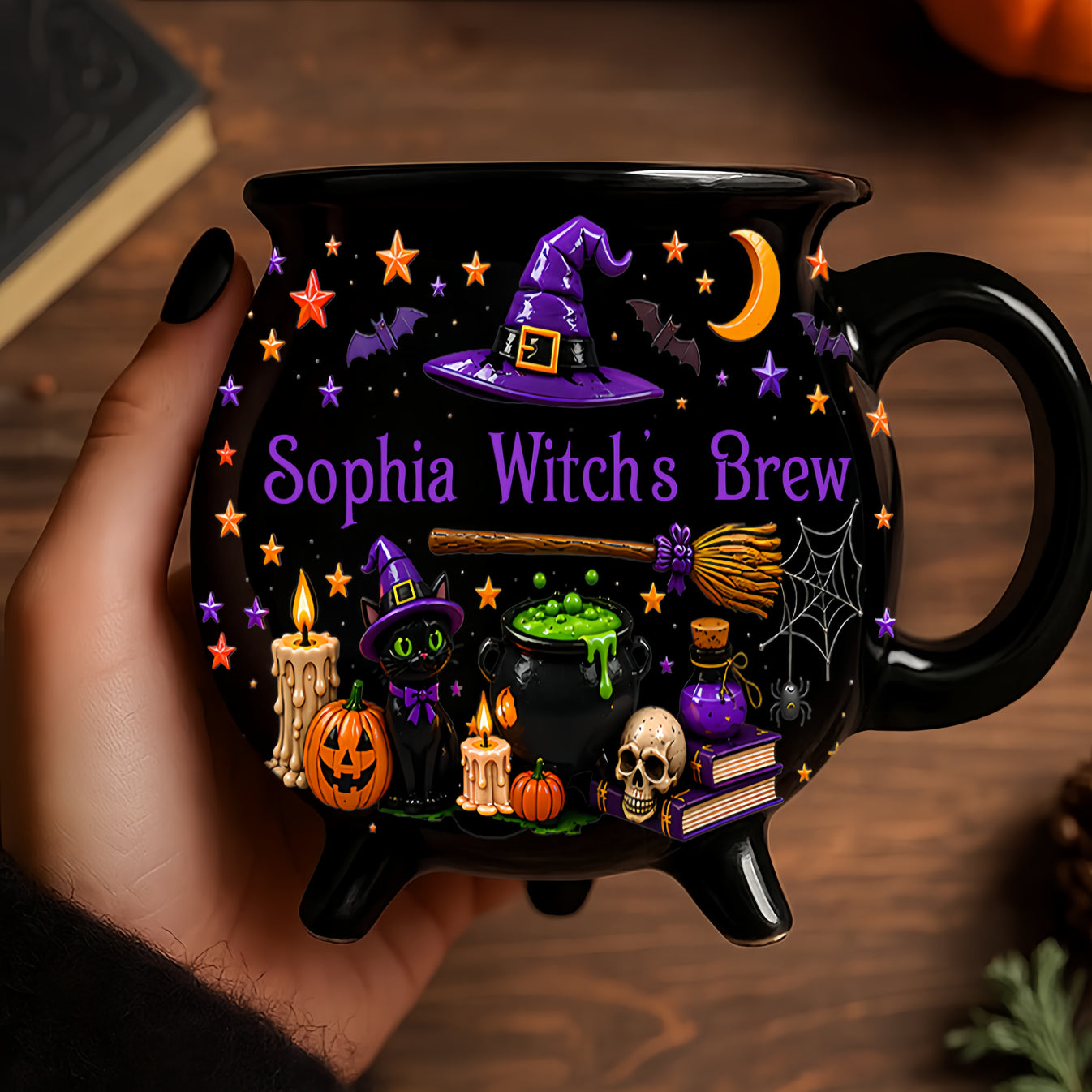 Witch's Brew - Personalized Cauldron Mug - Gift For Halloween-Myprintsy