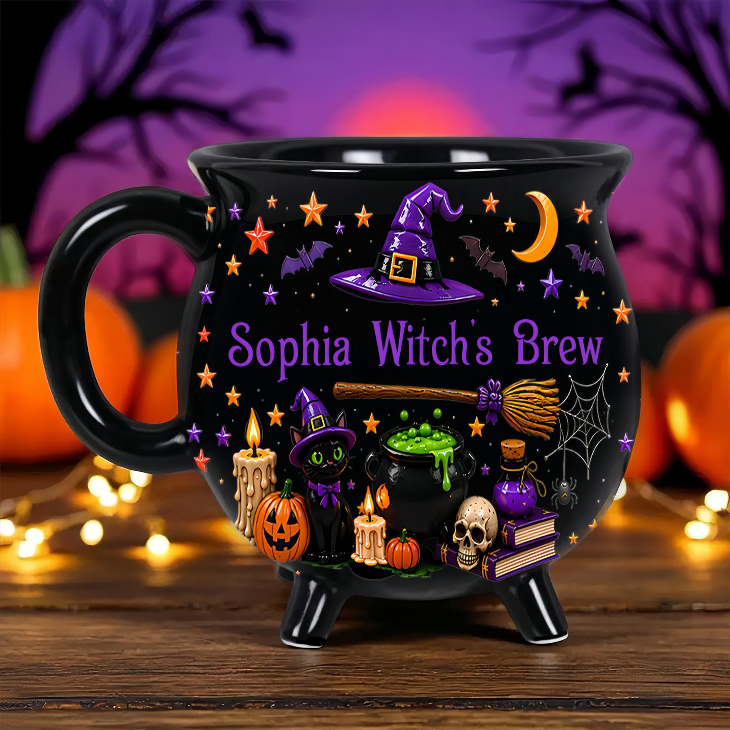 Witch's Brew - Personalized Cauldron Mug - Gift For Halloween-Myprintsy