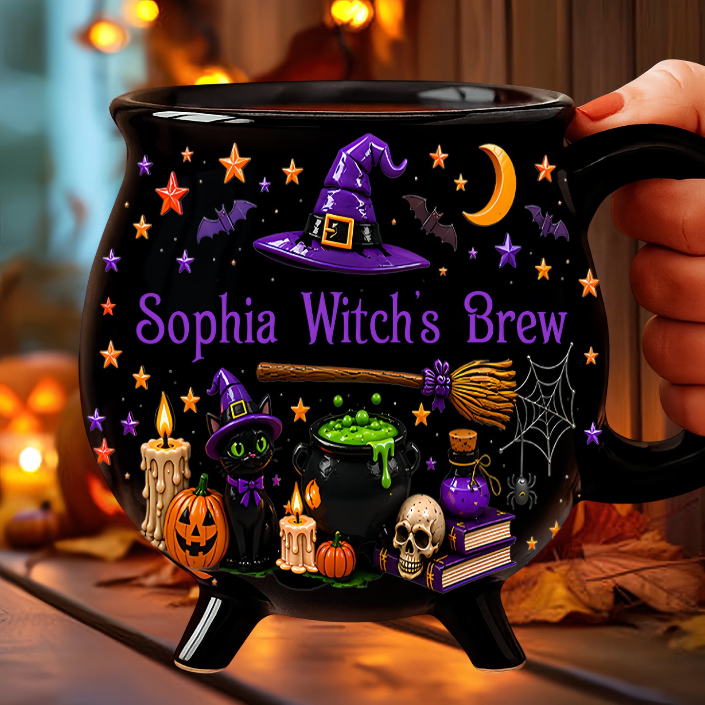 Witch's Brew - Personalized Cauldron Mug - Gift For Halloween-Myprintsy