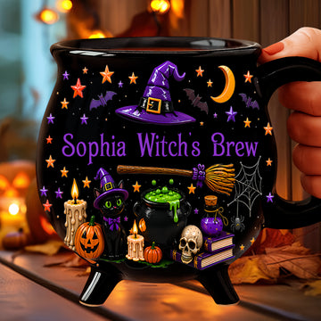 Witch's Brew - Personalized Cauldron Mug - Gift For Halloween-Myprintsy